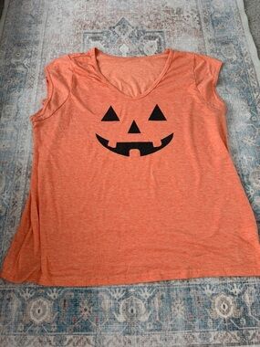 Orange Halloween Pumpkin Face Tee
